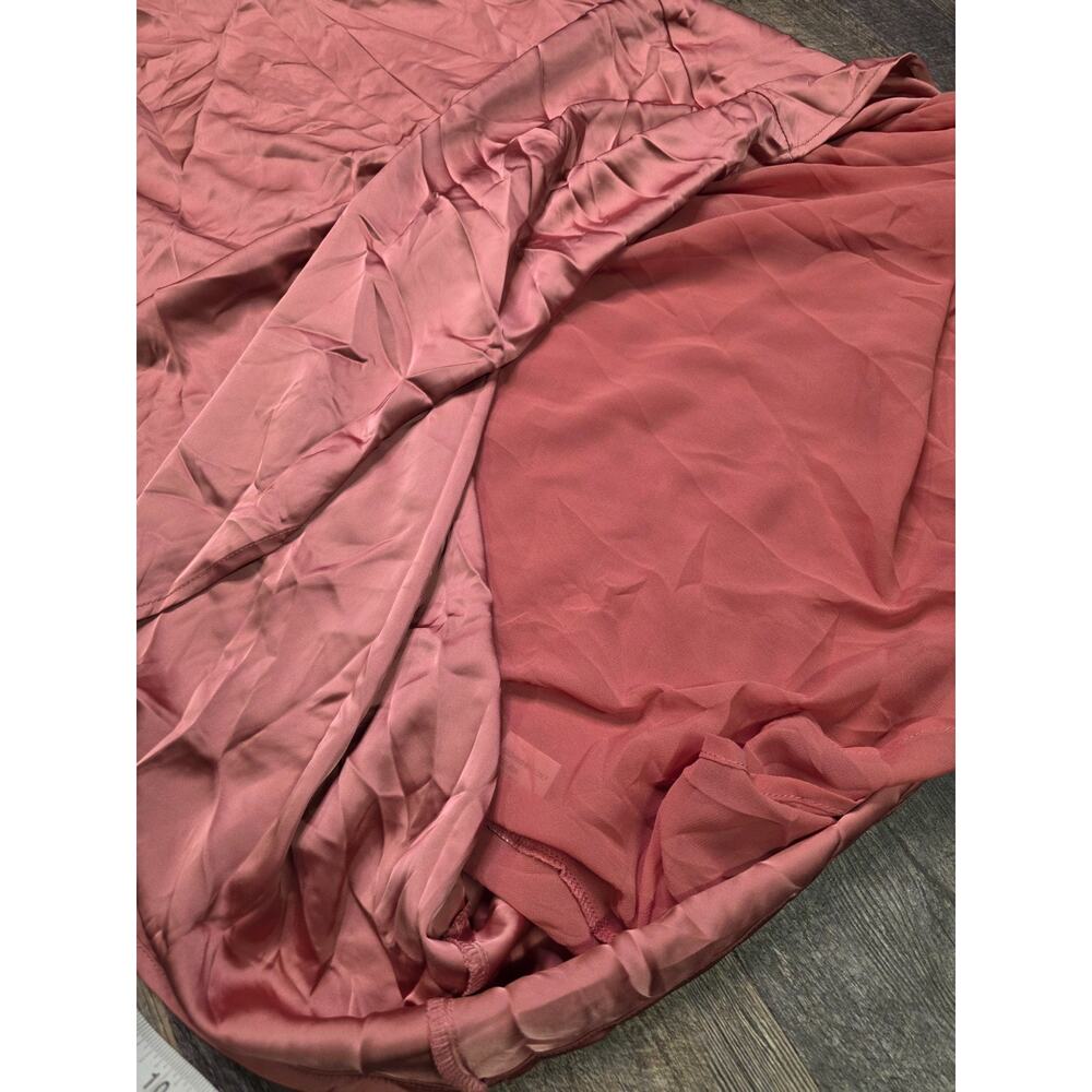 LUNAMODA Womens Dress Small Baked Rose Pink Satin Cowl Neck Midi NWT - Picture 7 of 10